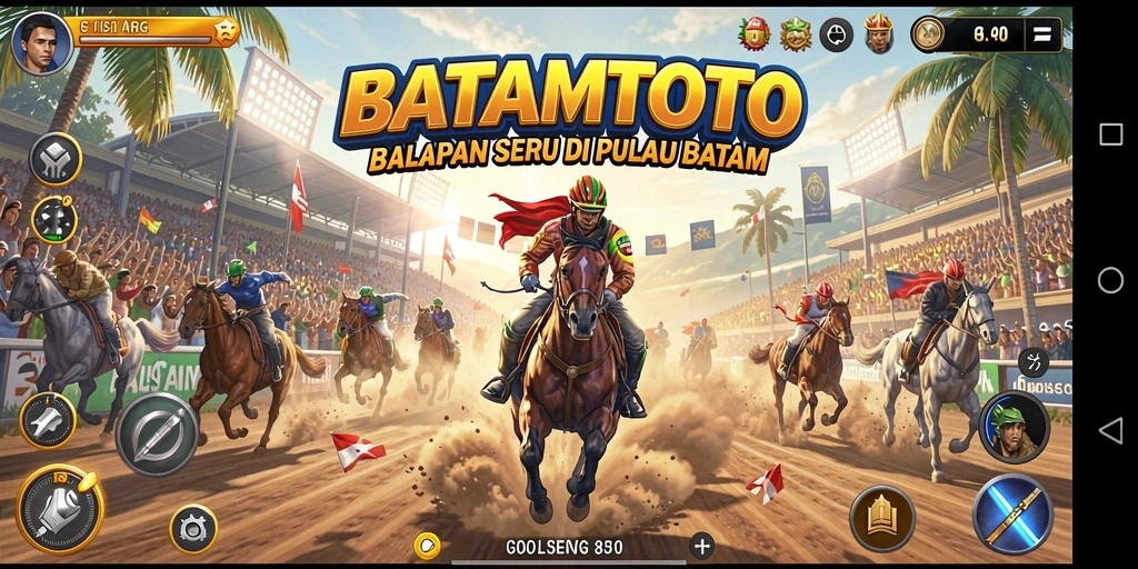 Tampilan layar gameplay menegangkan dengan aksi balapan real-time.