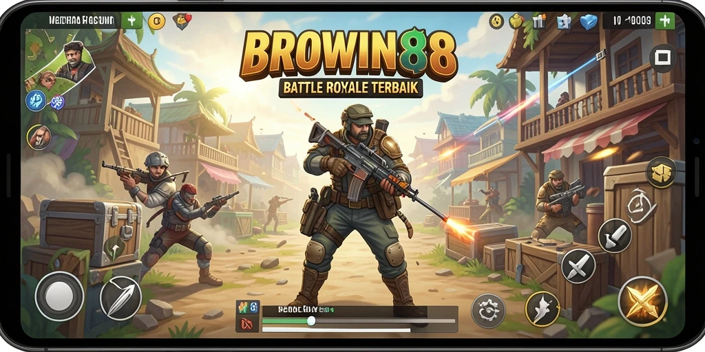 Tampilan gameplay menarik dalam BROWIN88 saat bertarung di arena.