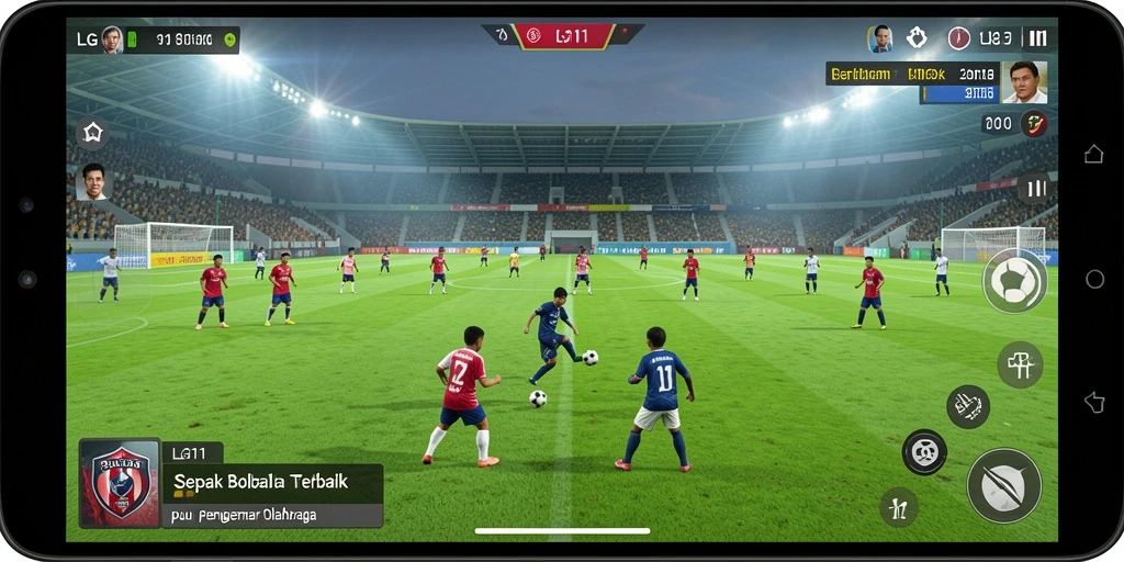 Tangkapan layar LG111 menampilkan aksi mendebarkan di lapangan sepak bola.