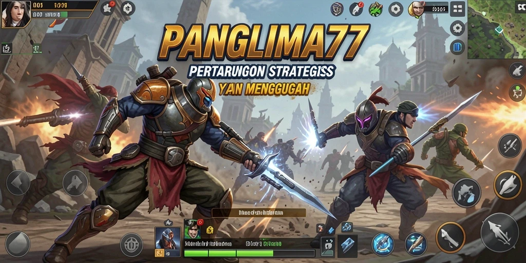 Tampilan gameplay strategis yang intens di PANGLIMA77.