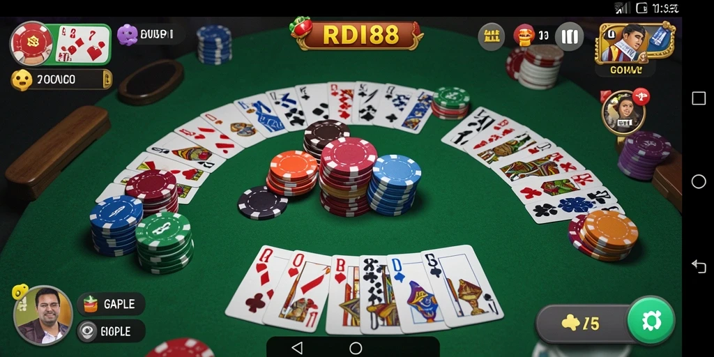 Tampilan gameplay seru RDI88 di saat bermain Gaple.